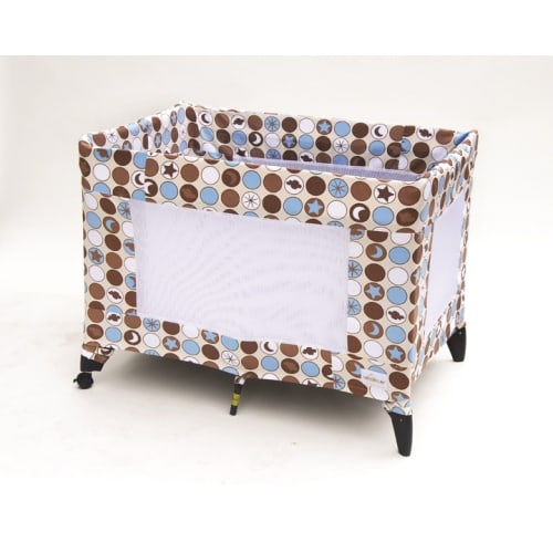 COVERPLAY® Stevie Play Yard Slipcover, Brown, White, and Blue Multi-Color